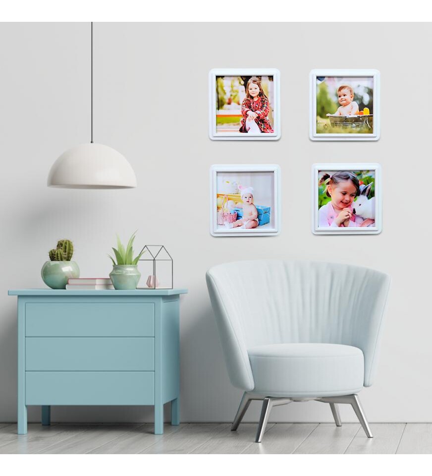 15li Beyaz Mini Sök Tak Kare Çerçeve