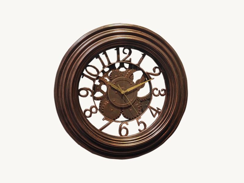 Antik Bronz Eskitme Duvar Saati 49 cm HK218