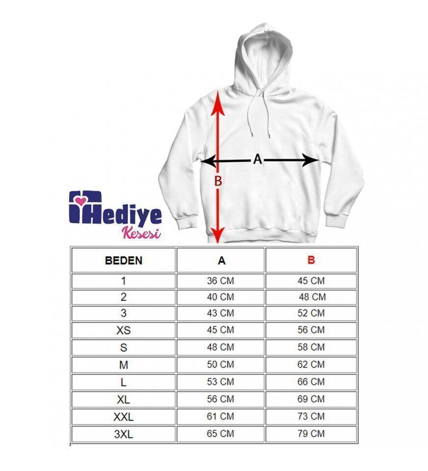 10 Kasım Özel Baskılı Kapşonlu Beyaz Unisex Sweatshirt HK2298