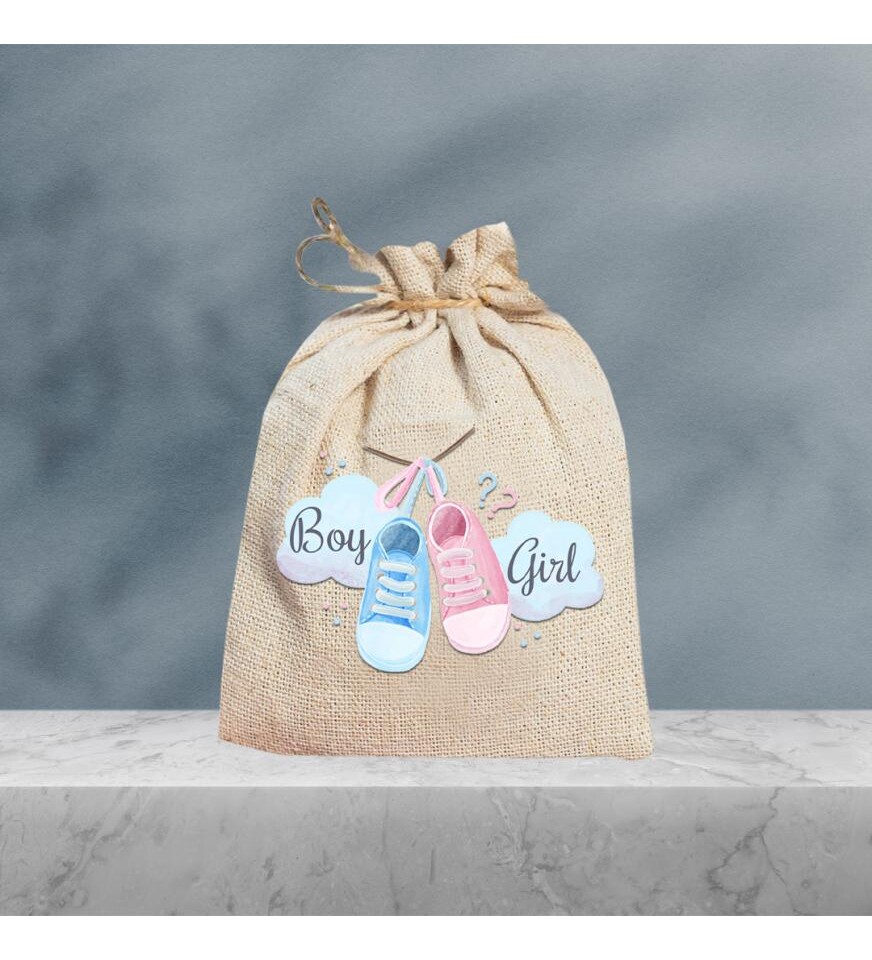 Baby Shower Hatırası Hasır İpli Hediye Kesesi HK2140