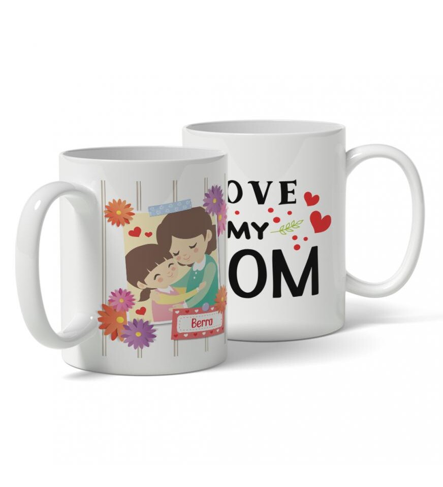 Kişiye Özel Anneler Günü Kupa Bardak Love My Mom HK117
