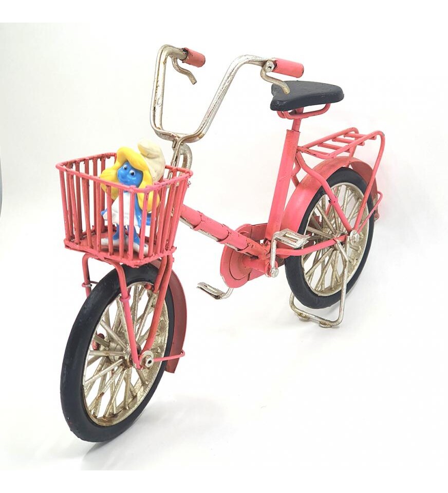 Dekoratif Pembe Metal Sepetli Bisiklet
