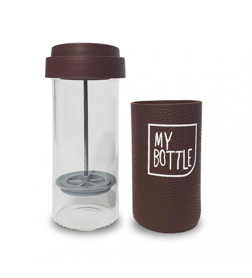 Deri Kılıflı Cam French Press 450 ml
