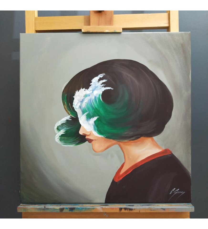 Orijinal Tablo Renkli 60x60 cm El Yapımı Tuval Tablo Deniz Kız