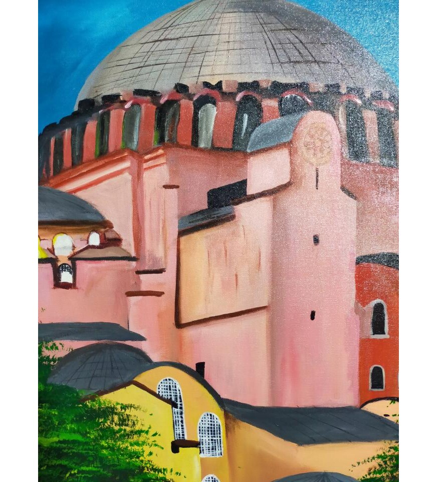Orijinal Tablo Renkli 70x110 cm El Yapımı Tuval Tablo Akşamüstü