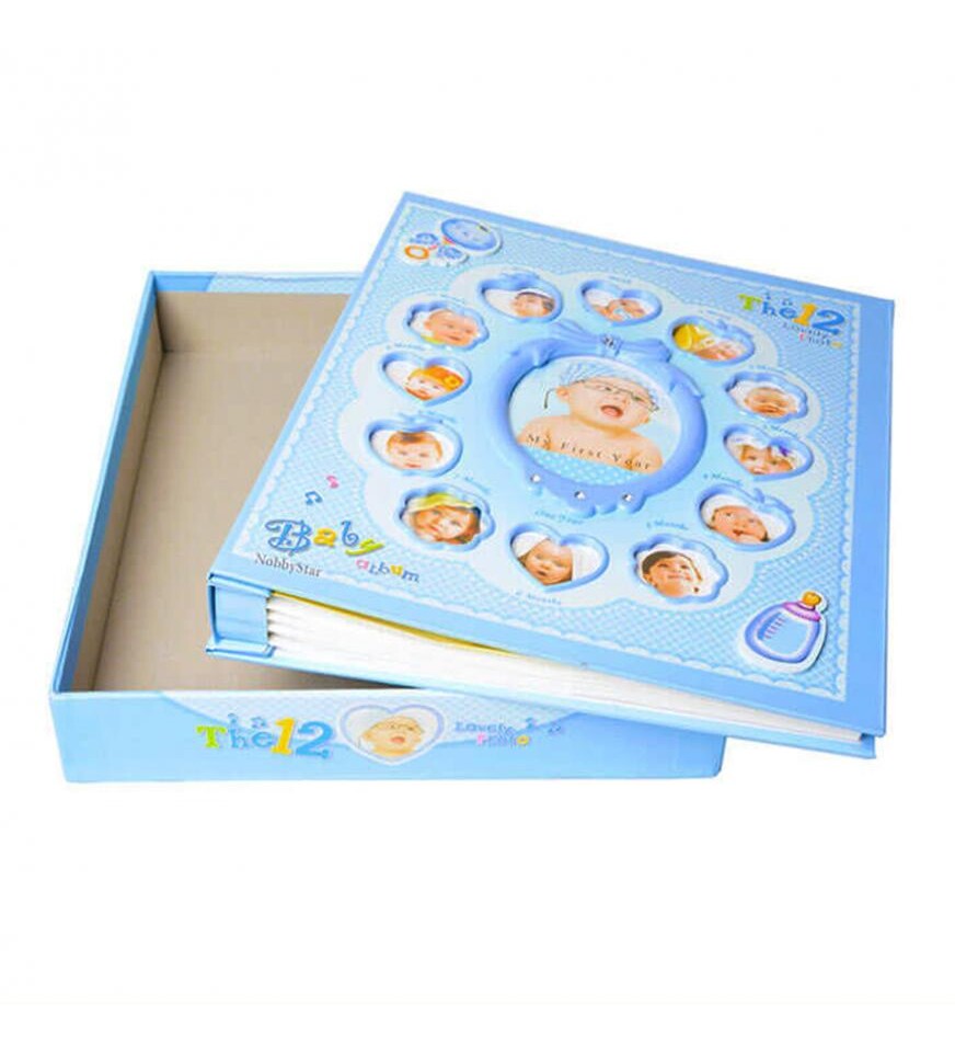 Kişiye Özel 5 Foto Hediyeli 240lık Bebek Fotoğraf Albümü - 10X15 cm - Pembe Ve Mavi