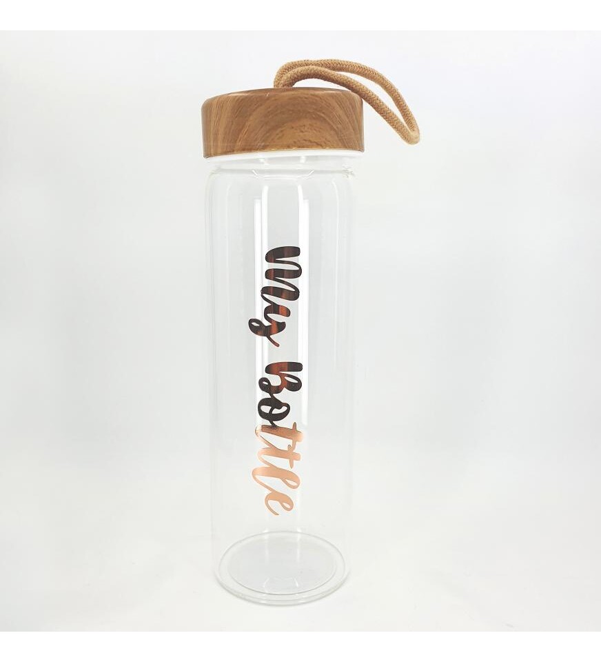 Kişiye Özel 550 ML Gold Kapak Borosilikat Cam Matara