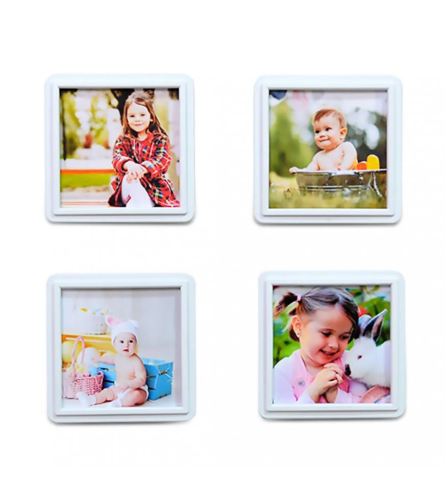 Kişiye Özel Fotoğraf Baskılı 15li Beyaz Mini Sök Tak Kare Çerçeve