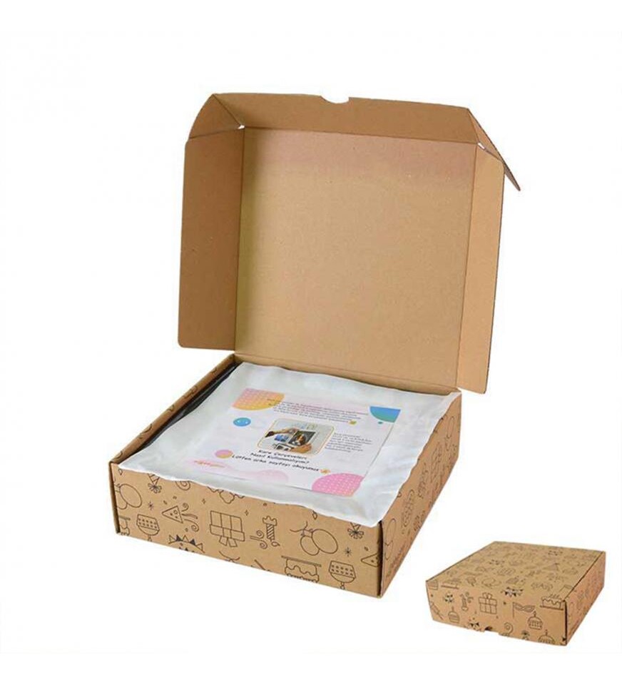 Kişiye Özel Fotoğraf Baskılı Yapışan Sök Tak Kare Çerçeve - Mavi 3Lü Paket
