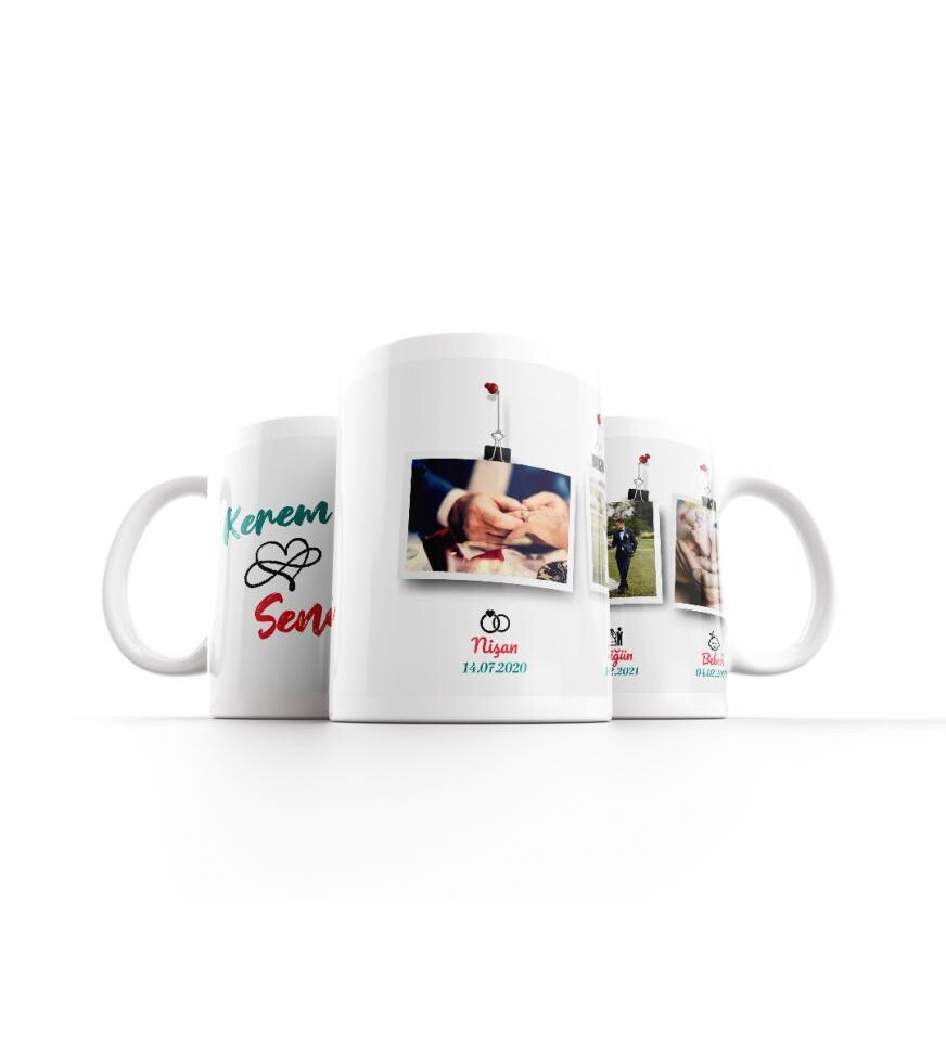 Nişan, Düğün, Bebek Temalı Kişiye Özel Kupa Bardak HK119
