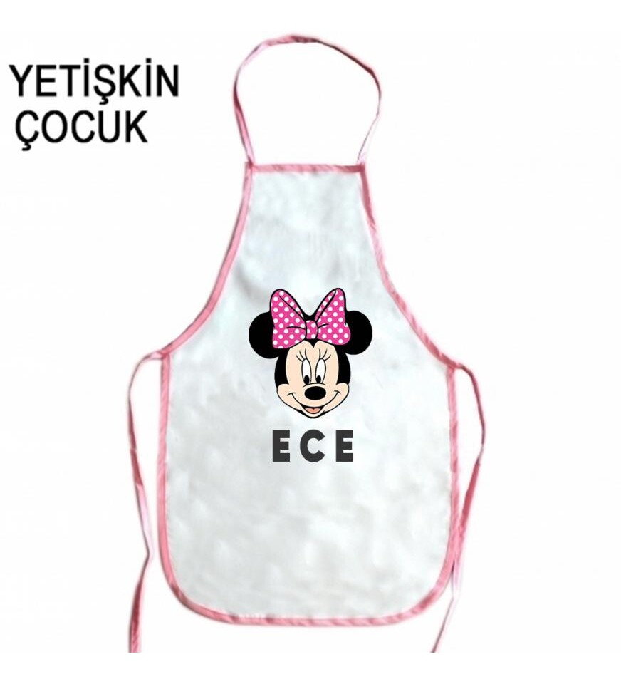 Pembe Biyeli Yetişkin ve Çocuk Mutfak Önlüğü