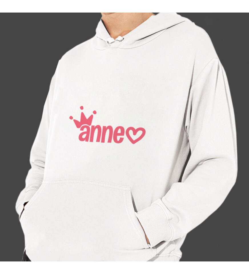 Anneler Günü Annem Baskılı Kapşonlu Beyaz Unisex Sweatshirt HK2625