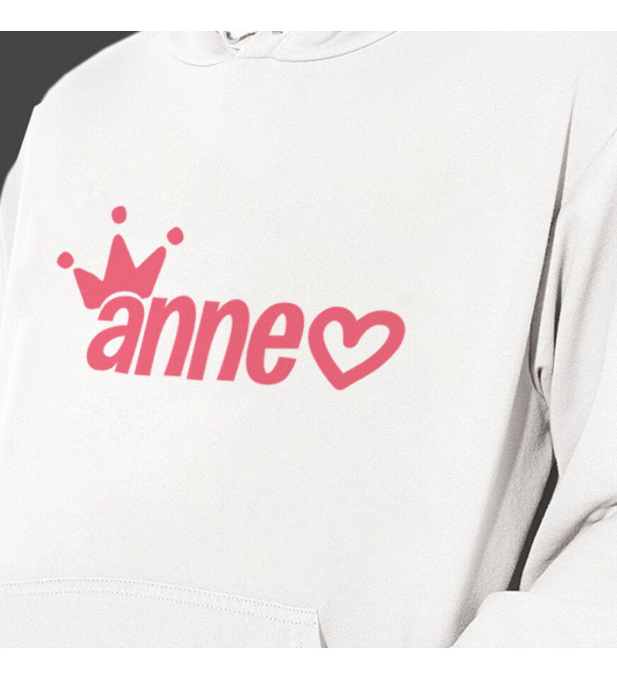 Anneler Günü Annem Baskılı Kapşonlu Beyaz Unisex Sweatshirt HK2625