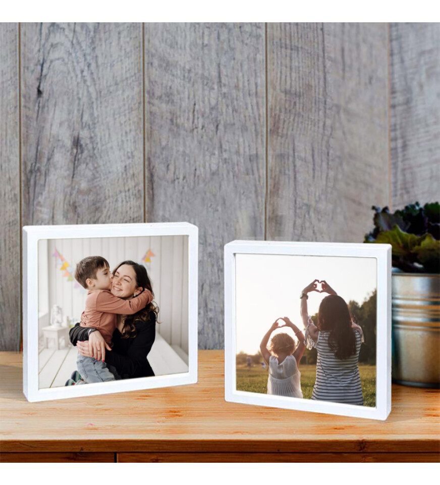 Anneler Günü Özel Foto Baskılı Yapışkanlı Sök Tak Beyaz Pola Çerçeveler 12x12cm - 5li Paket HK2665