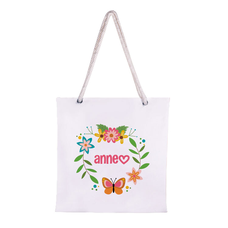 Anneler Günü Temalı Askılı Beyaz Bez Kol Çantası 37x40 HK2650