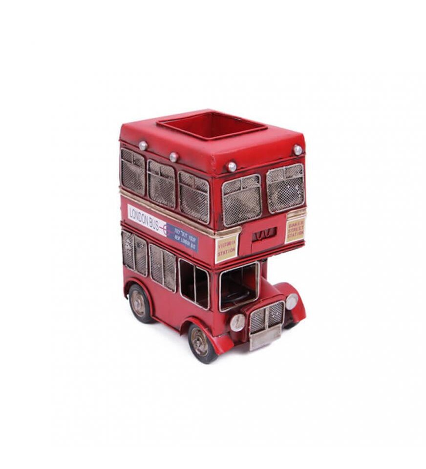 Dekoratif Metal Londra Şehir Otobüsü Kalemlik