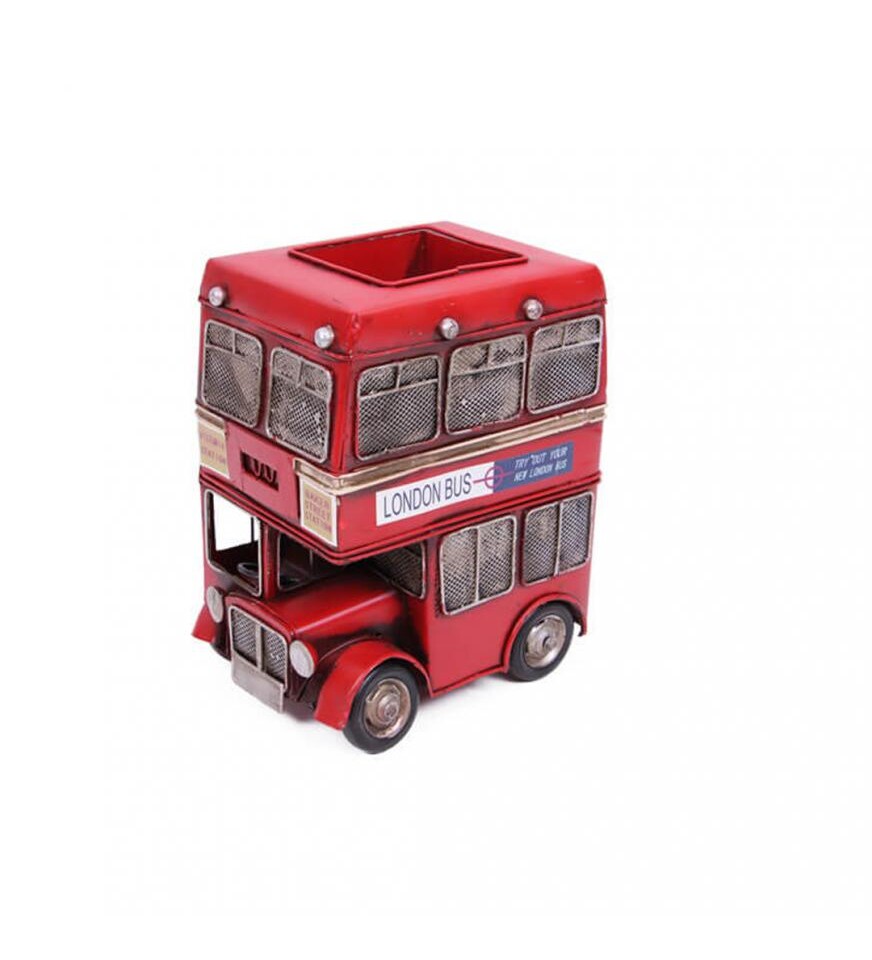 Dekoratif Metal Londra Şehir Otobüsü Kalemlik