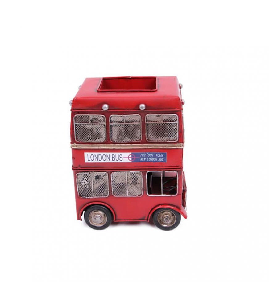 Dekoratif Metal Londra Şehir Otobüsü Kalemlik