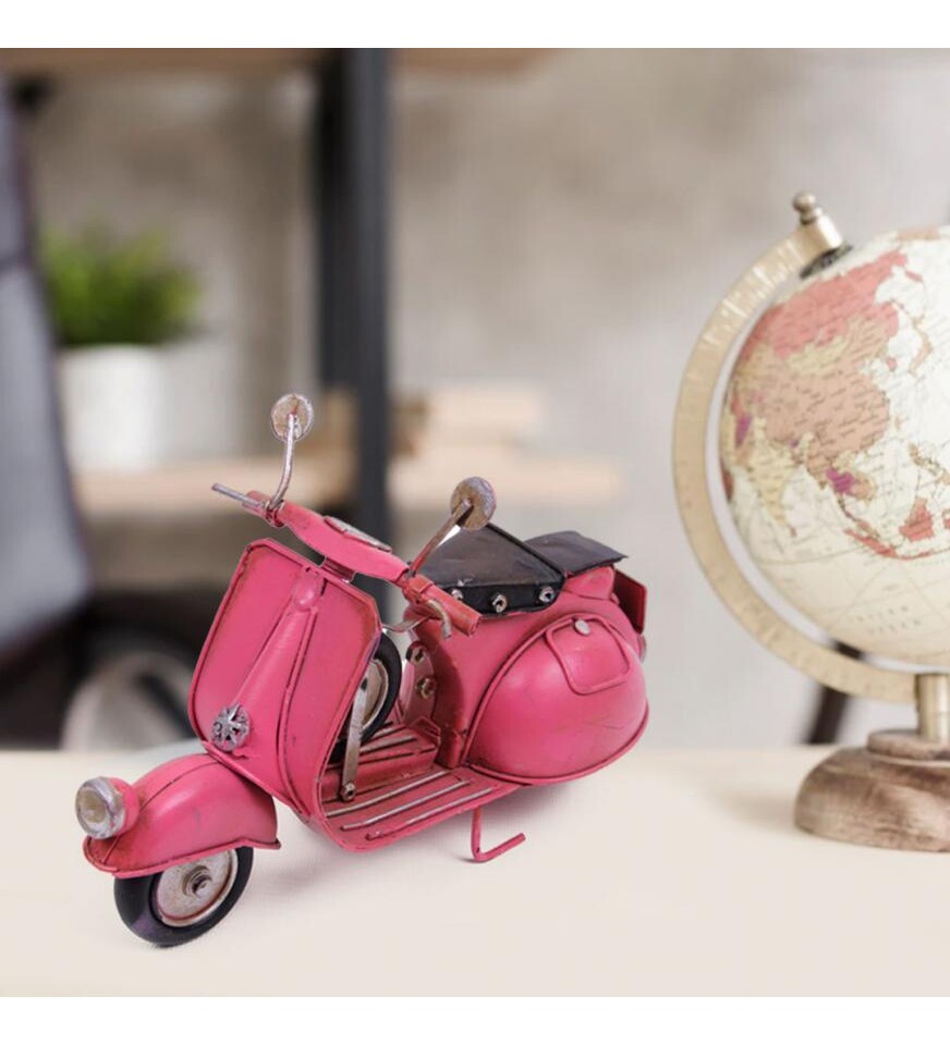 Dekoratif Metal Pembe Scooter
