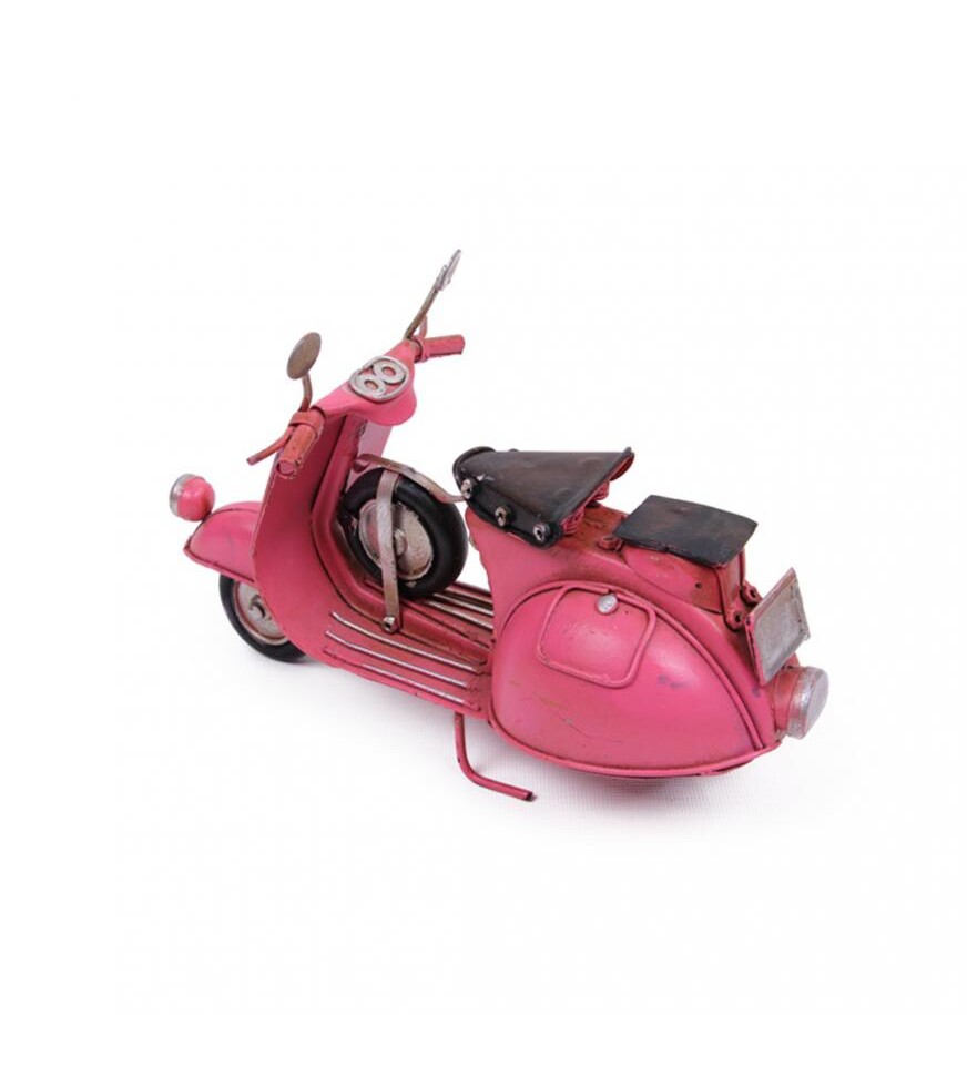Dekoratif Metal Pembe Scooter