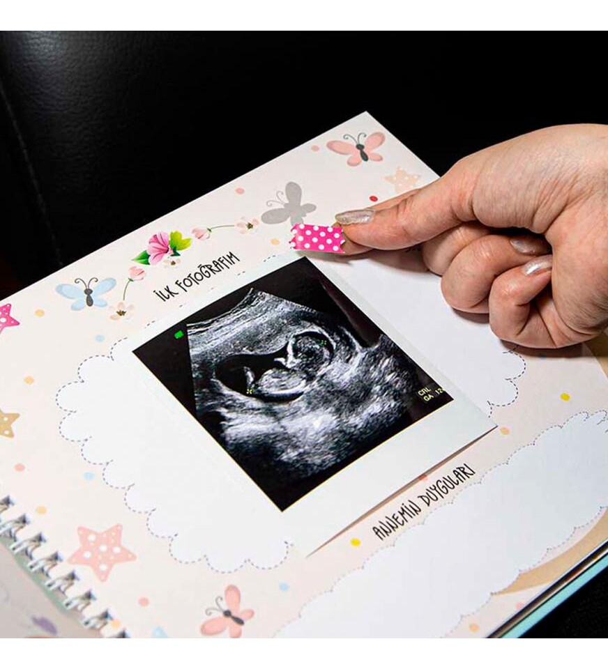 İsim Baskılı Hamilelik ve Anne Bebek Günlüğü Pembe - Anı Defteri 20x23 cm