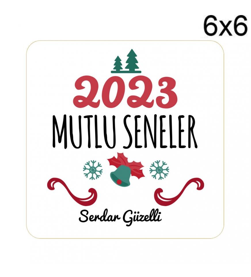 Kişiye Özel 2023 Yeniyıl Temalı Fotoğraf Baskılı 6x6 Kare Magnet HK2405