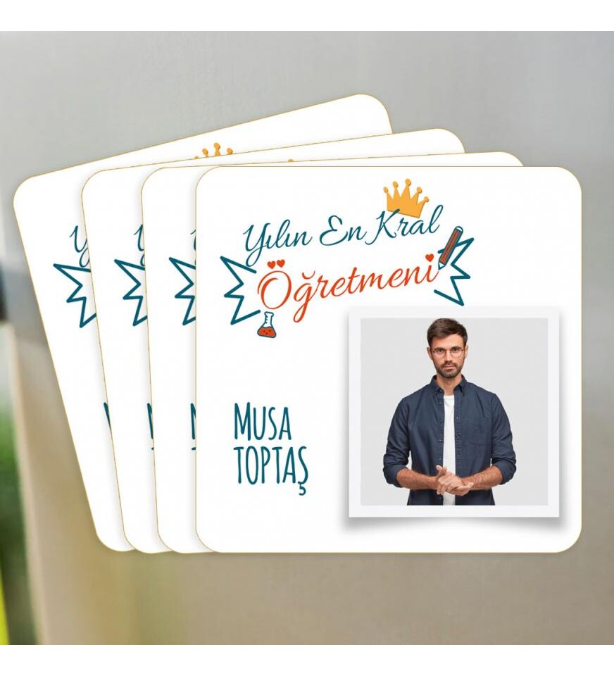 Kişiye Özel Öğretmenler Günü Özel Baskılı 6x6 Kare Magnet