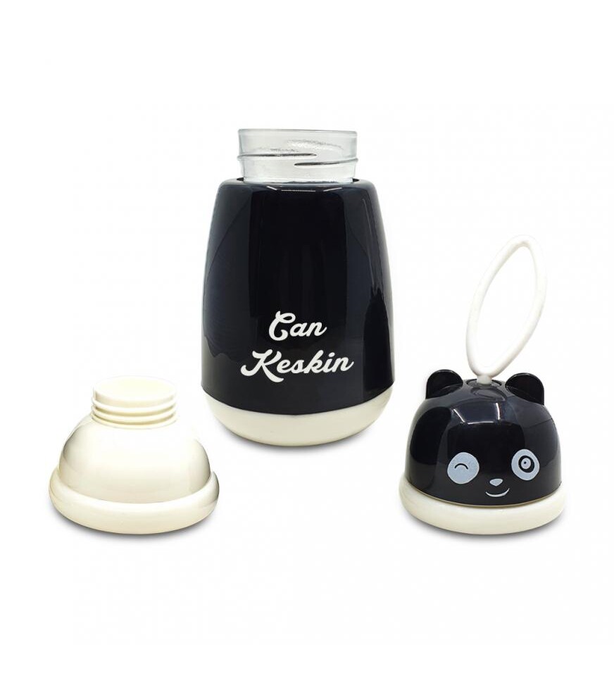 Kişiye Özel Cam Şişe Panda Matara 380 ml
