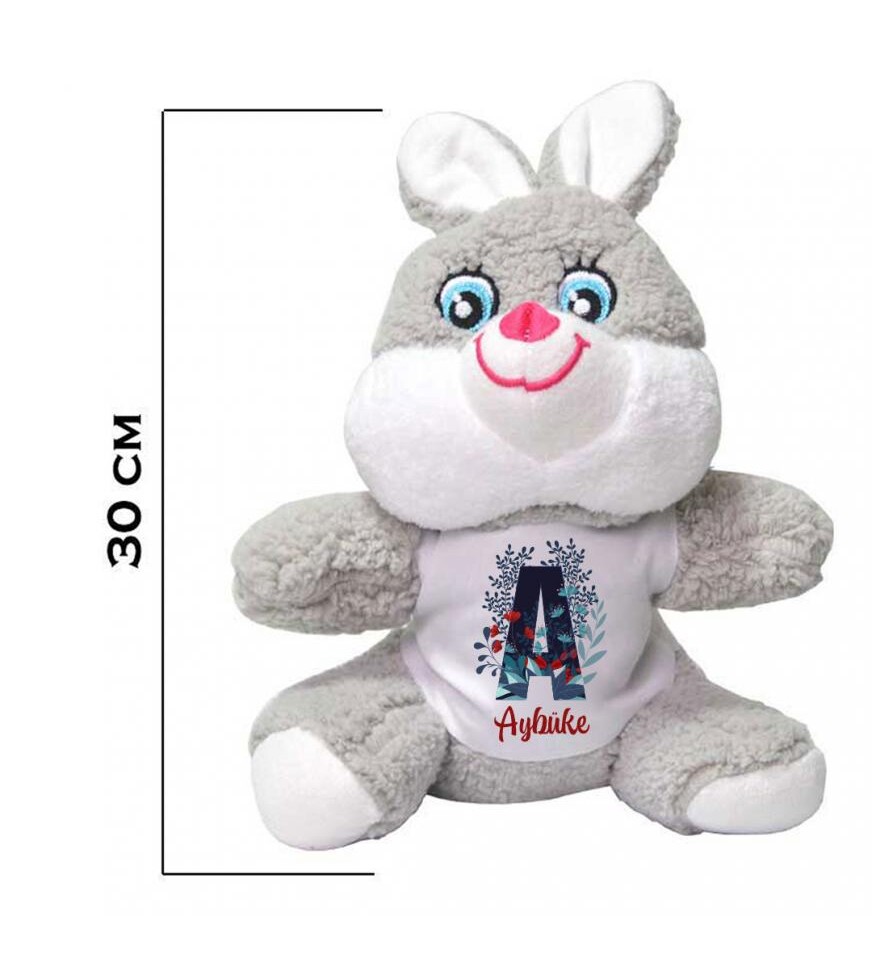 Kişiye Özel İsim ve Harf Baskılı Peluş Tavşan HK2451