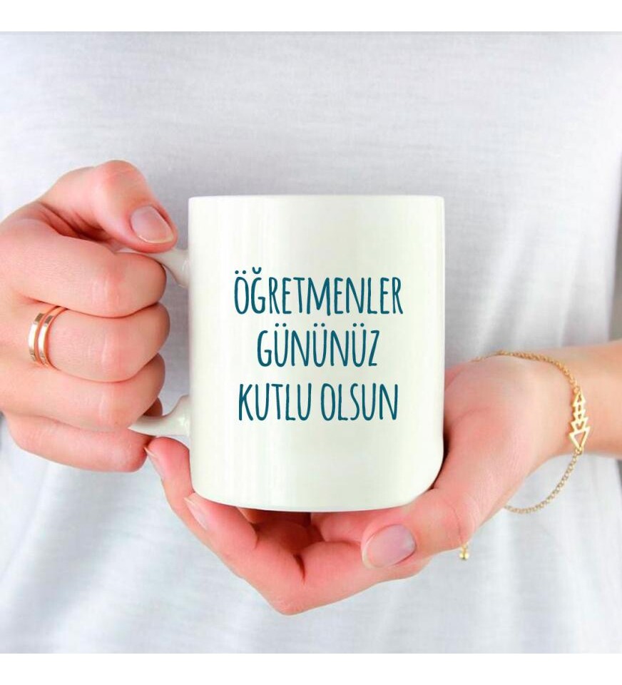 Kişiye Özel Öğretmenler Günü En Kral Öğretmen Baskılı Porselen Beyaz Kupa Bardak HK2319