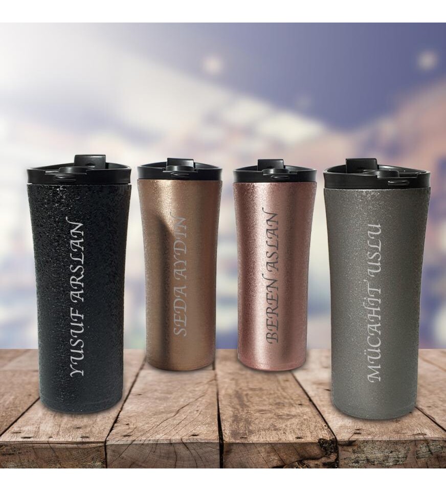 Kişiye Özel Paslanmaz Çelik French Press Termos 500 ML