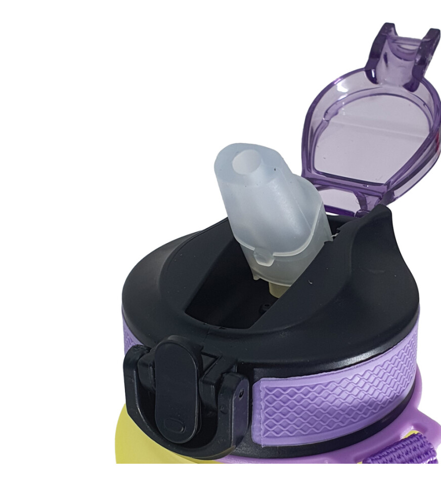 Kişiye Özel Pipetli, Çift Renkli, Mika Motivasyon Matarası 1 Lt HK2736
