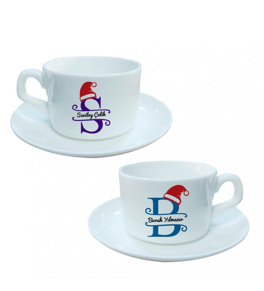 Kişiye Özel Yeniyıl Temalı 2li Set Baskılı Fincan HK2425