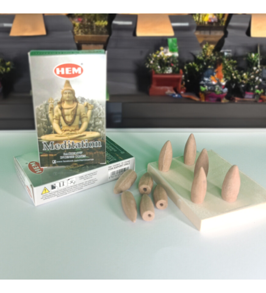 Meditasyon (Meditation) Back Flow Geri Akışlı Konik Tütsü Mumu 10lu Karbonsuz