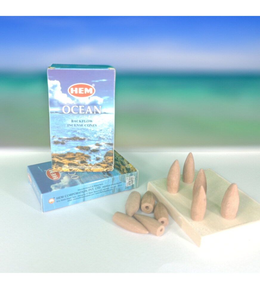 Okyanus (Ocean) Back Flow Cones Geri Akışlı Konik Tütsü Mumu 10lu Karbonsuz