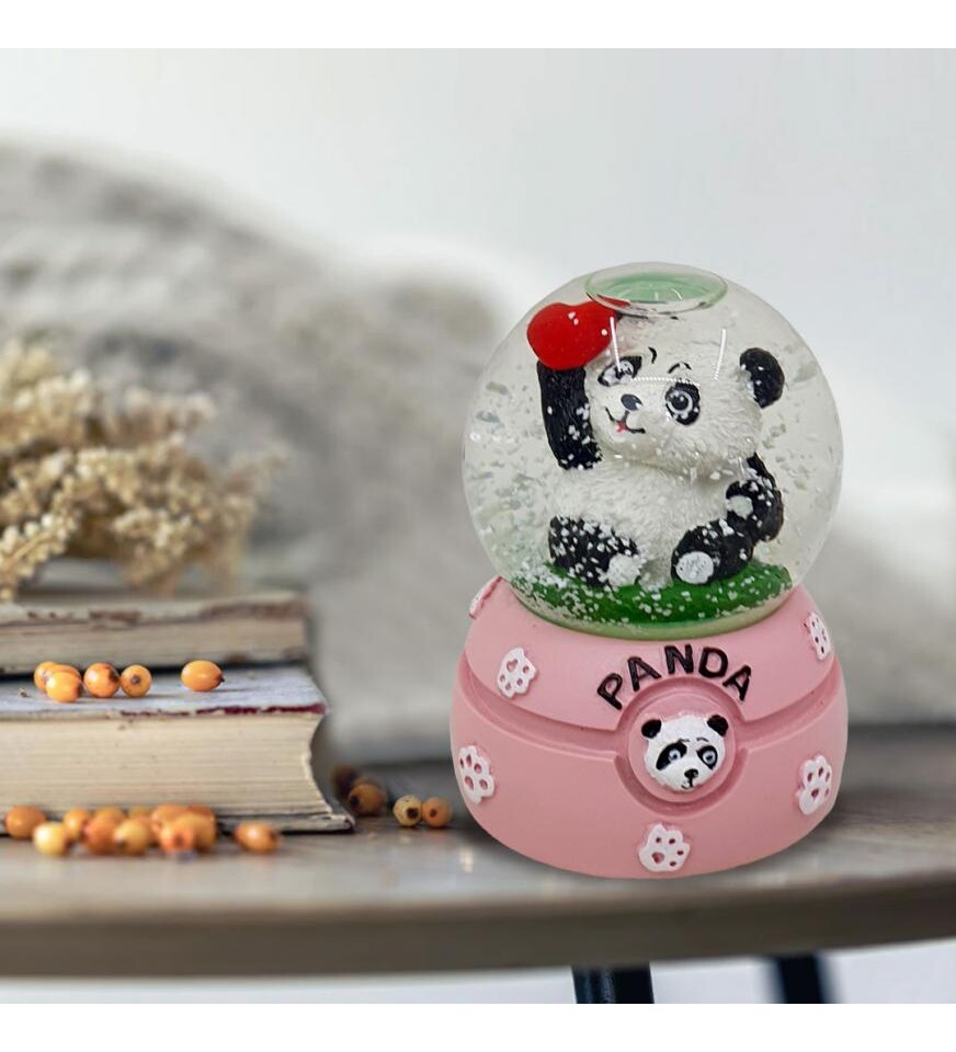 Panda Kalpli Renk Değiştiren Işıklı Kar Küresi