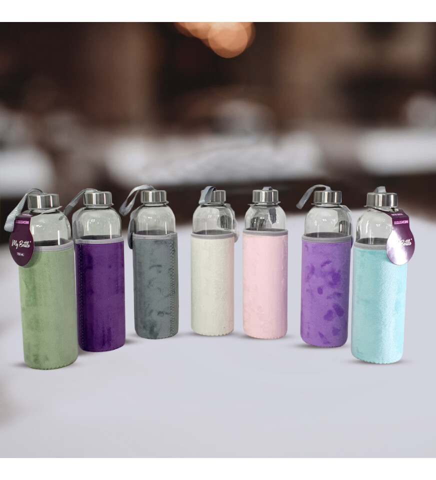 Peluş Kılıflı Cam Matara 750 Ml