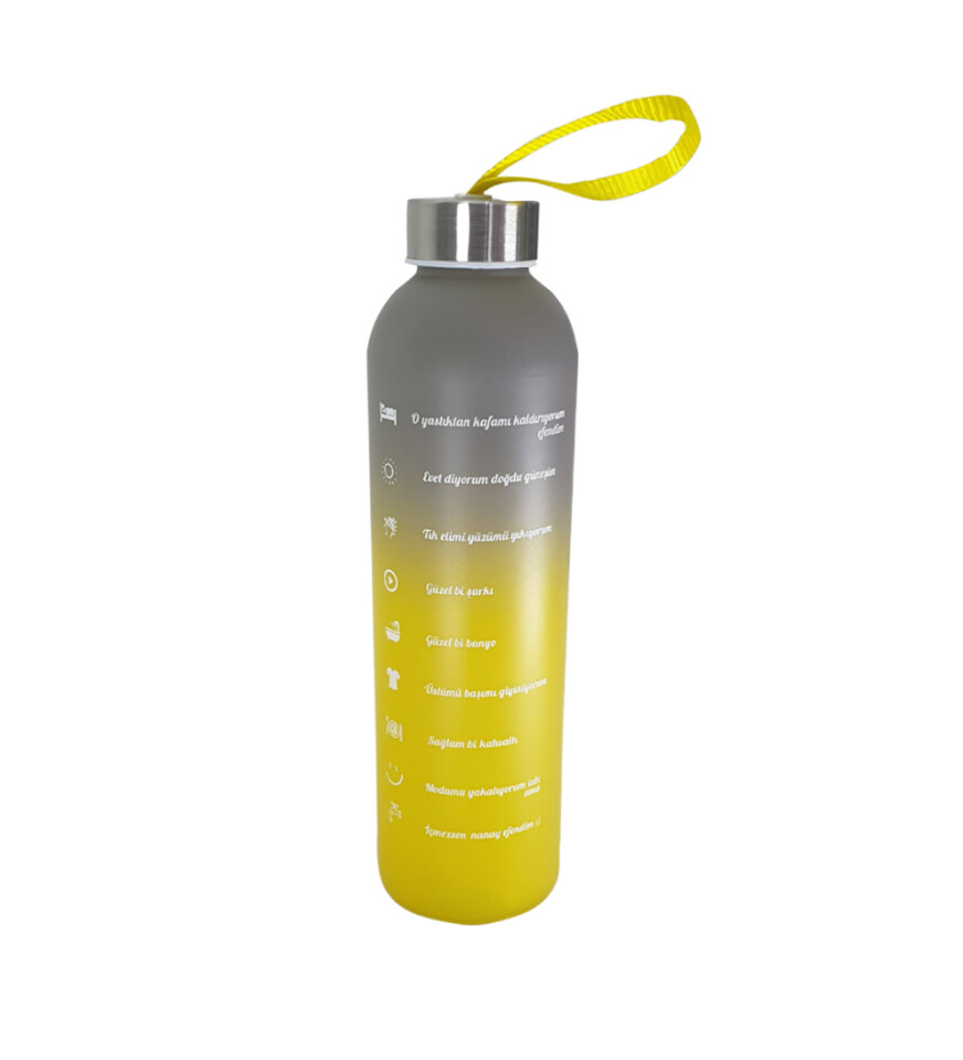 Renkli 750 ml Motivasyon Cam Su Matarası HK2707