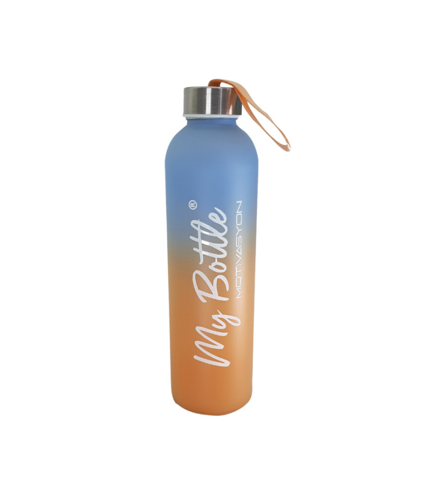 Renkli 750 ml Motivasyon Cam Su Matarası HK2707