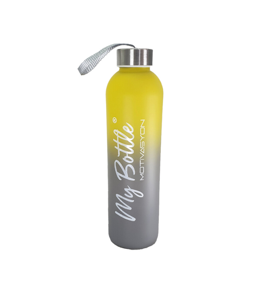 Renkli 750 ml Motivasyon Cam Su Matarası HK2707