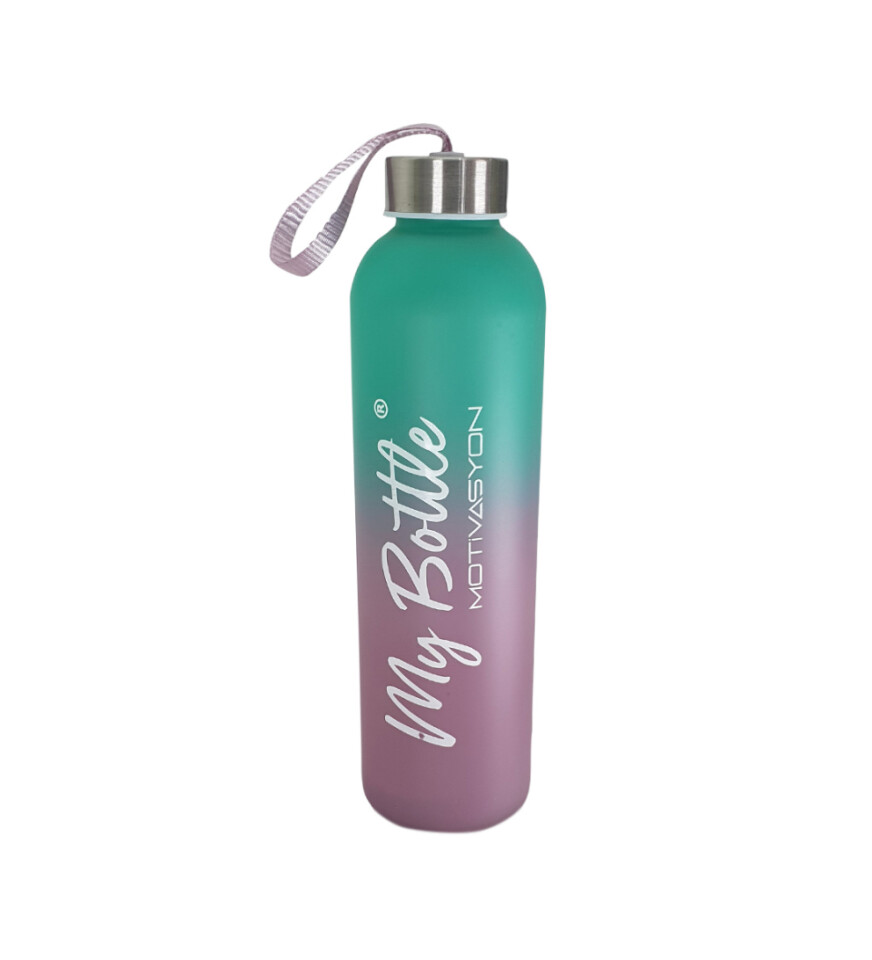 Renkli 750 ml Motivasyon Cam Su Matarası HK2707