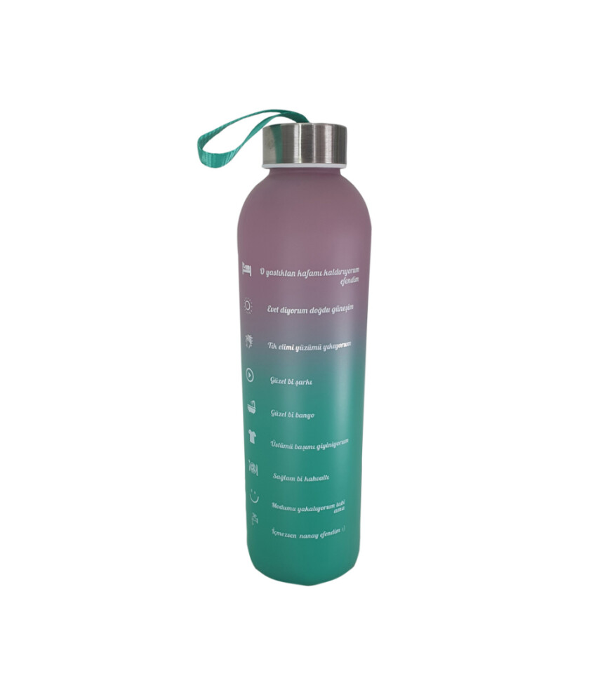 Renkli 750 ml Motivasyon Cam Su Matarası HK2707