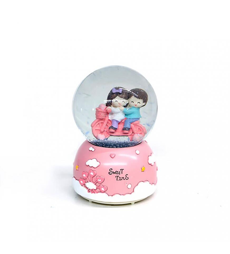 Romantik Sevgili Sweet Time Motorlu Müzikli Kar Küresi 80cc