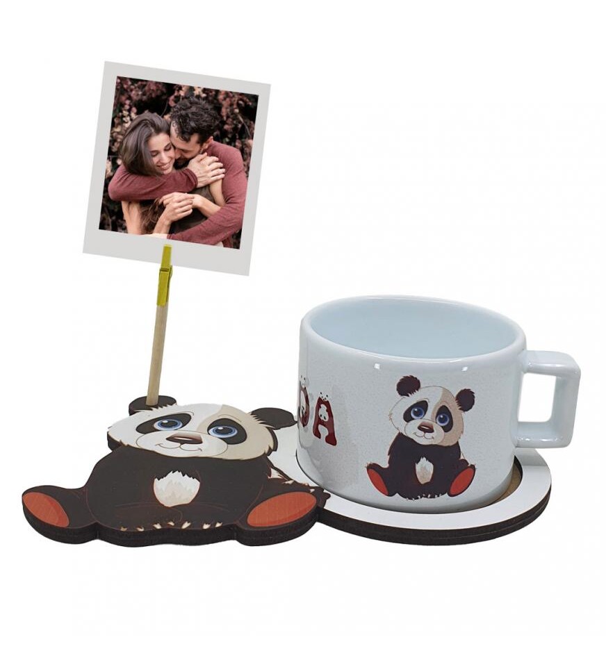 Sevimli Panda 3D Figürlü Kupa Bardak (Fotoğraf Hediyeli)