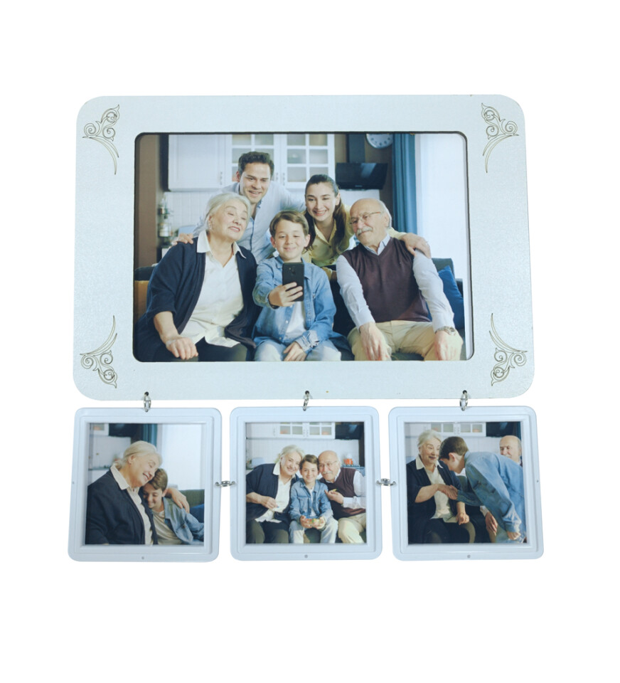 Vintage 3+1 Kolaj Çoklu Fotoğraf Çerçevesi 26,5x26,5 cm HK5019