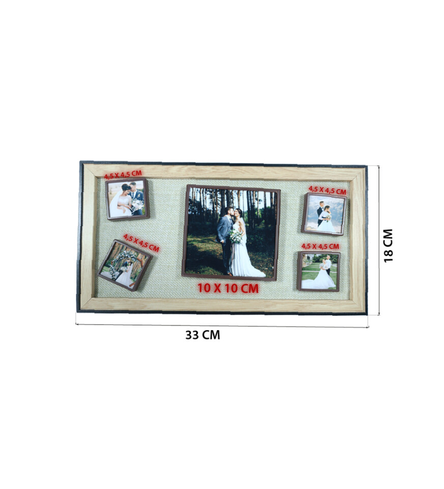 FOTO BASKILI 5li Ahşap Fotoğraflı Magnet Çerçeve - 18x33 HK5024