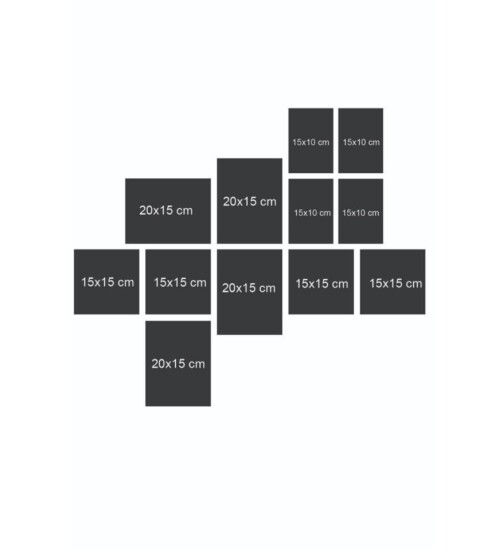 Kişiye Özel 12 Parça Çerçeve Görünümlü Mdf Tablo