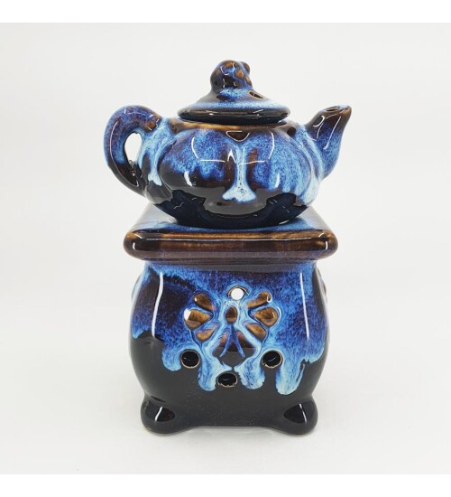 Renkli Demlik Modelli Seramik Buhurdanlık