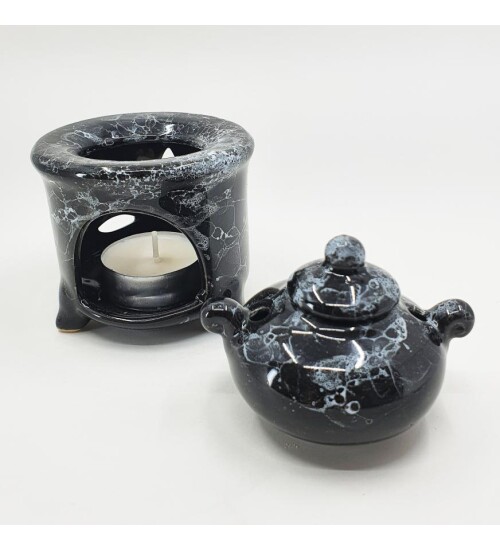 Renkli Demlik Modelli Seramik Buhurdanlık HKC0569