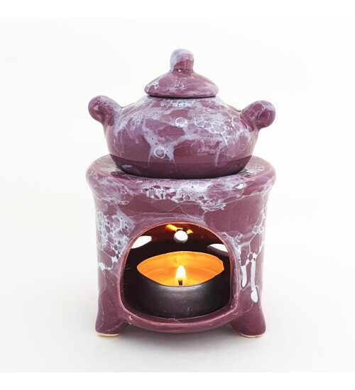 Renkli Demlik Modelli Seramik Buhurdanlık HKC0569